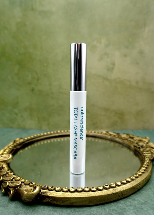 Colorescience Total Lash Serum Mascara in black, peptide tubing mascara that lengthens and conditions, safe for sensitive eyes