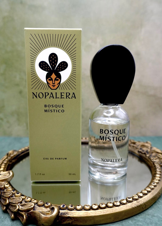 Nopalera Bosque Místico Eau de Parfum bottle, fragrance inspired by Mexico's mystical forests