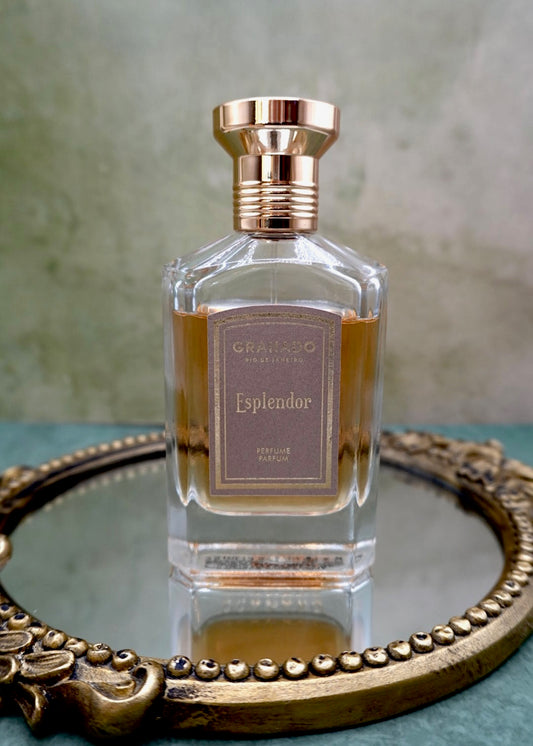 Granado Esplendor Eau de Parfum bottle with gold cap, warm fragrance from the Granado apothecary house of Rio de Janeiro