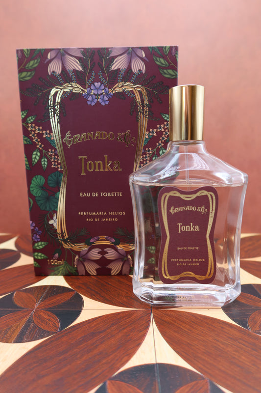 Granado Tonka Eau de Toilette bottle, coconut and tonka bean fragrance from Rio de Janeiro